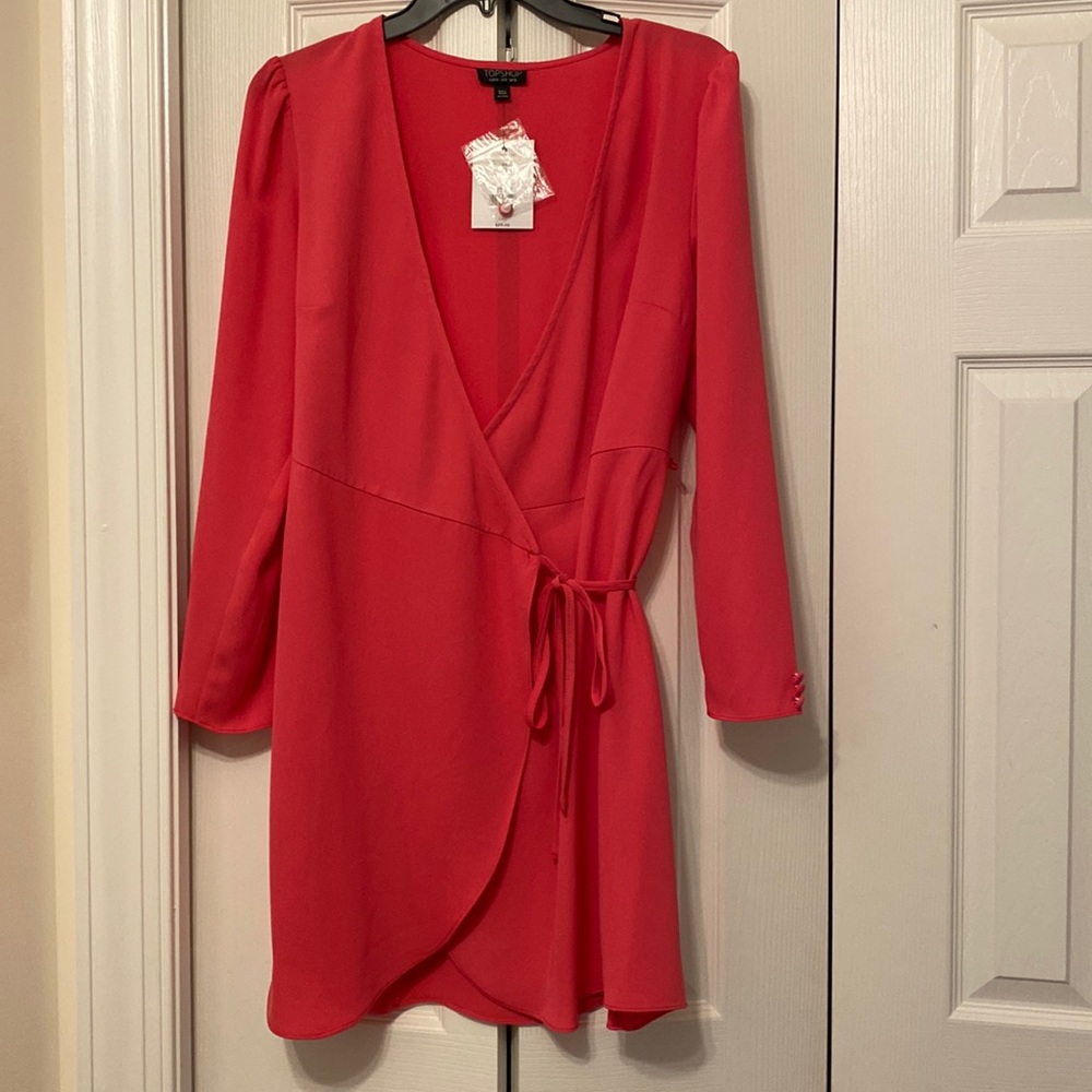Pink wrap dress